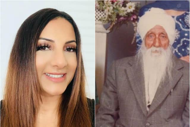 Jas Daine and her grandfather Mehre Singh.