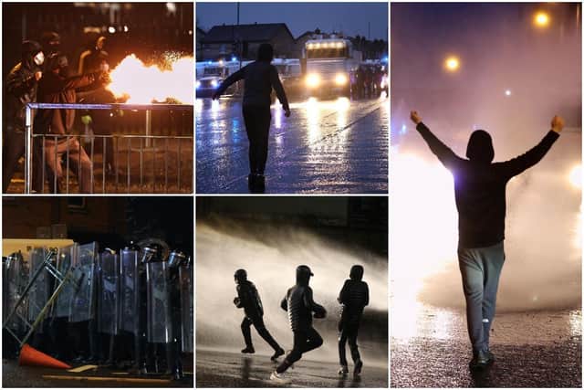 Police have blasted rioters with a water cannon as violence continued on the streets of Belfast