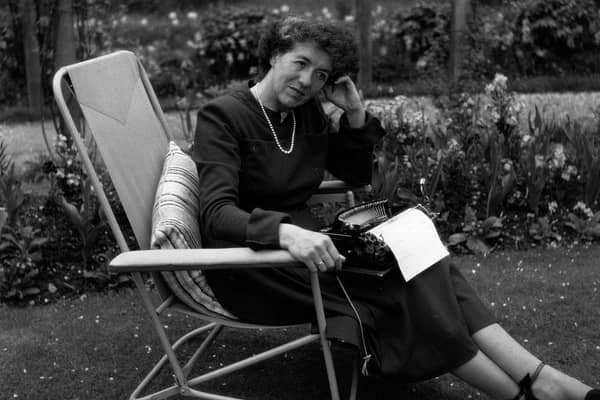 Enid Blyton sitting in her garden in Beaconsfield, Buckinghamshire (Photo: George Konig/Getty Images)