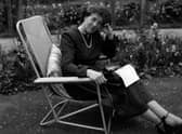 Enid Blyton sitting in her garden in Beaconsfield, Buckinghamshire (Photo: George Konig/Getty Images)