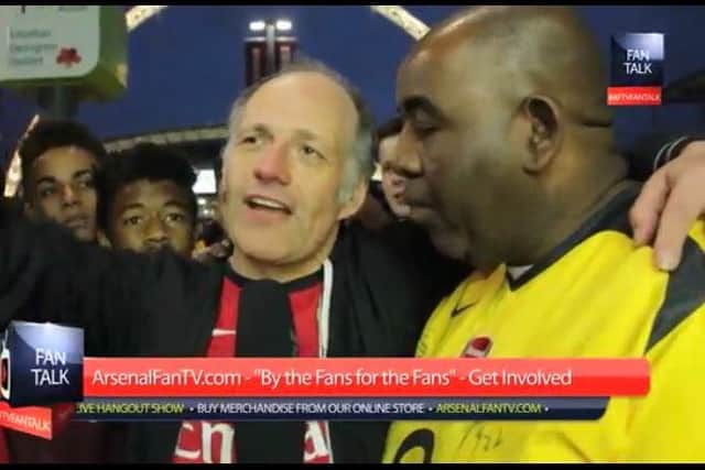 Callegari (left) was known for his larger than life personality and outspoken opinions on the North London club (Photo: AFTV/Twitter/@AFTVRelated)