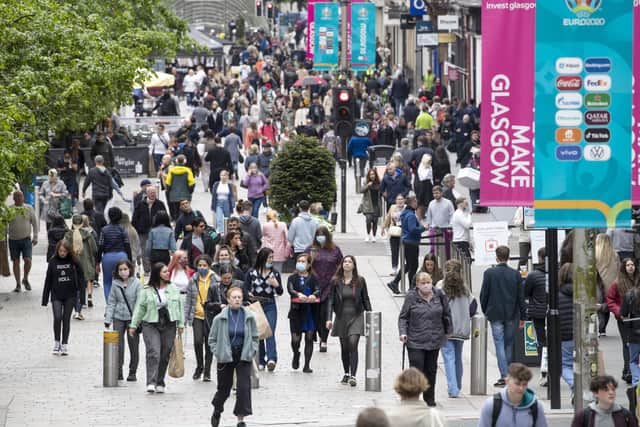 Glasgow has finally dropped to level 2 of Scotland's Covid measures as restrictions have been eased across the country (PA).
