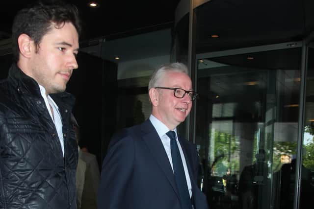 Dominic Cummings claims that Henry Newman (left), pictured with Michael Gove in 2019, was the source of a leak in October 2020 about the Government announcing a second lockdown. (PA)
