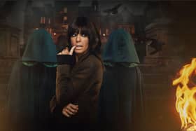 Claudia Winkleman presents The Traitors UK Celebrity spin-off and when will it air. Credit: BBC.