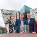 Pictured at the launch of this year's RTS NI 10th Anniversary Awards at the Titanic Belfast are: Sarah McCaffrey, Chair of the RTS NI,; Richard Williams, CEO, Northern Ireland Screen; Adam Smyth, Director, BBC Northern Ireland and Zoe McGivern, Chair of the RTS NI Awards Committee,