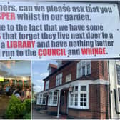 A pub owner has hit back at neighbours moaning about noise with a sarcastic sign asking customers to "whisper" (Photo: SWNS)