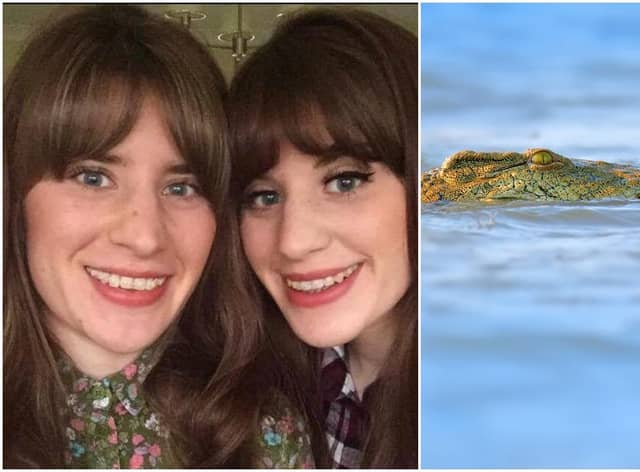 Georgia and Melissa Laurie were swimming in a lagoon in Mexico when the crocodile struck (Facebook/Shutterstock)