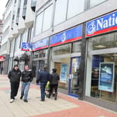 A branch of Nationwide Building Society in Belfast. Nationwide Building Society as unveiled plans to allow 13,000 employees to choose where they work