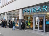 Shoppers queue outside Primark as non-essential retail reopens in England. (Pic: Getty)