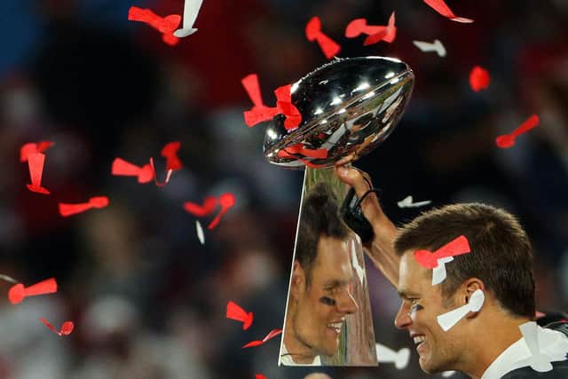 Tom Brady led the Tampa Bay Buccaneers to Super Bowl 55 glory in February 2021. (Pic: Getty)