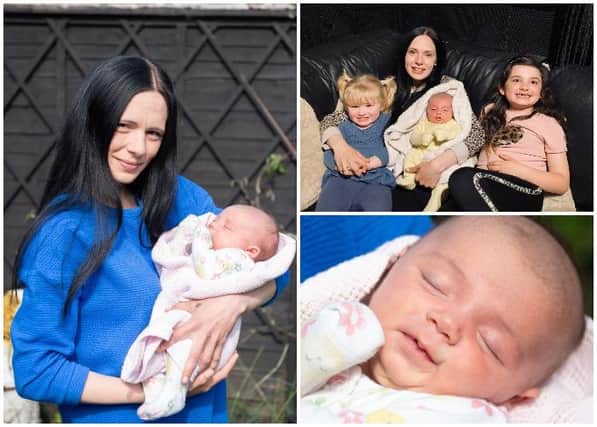Sophie Bugg, 29, was 38 weeks pregnant when she popped to the loo in the middle of the night - only to leave the bathroom with a baby (SWNS)