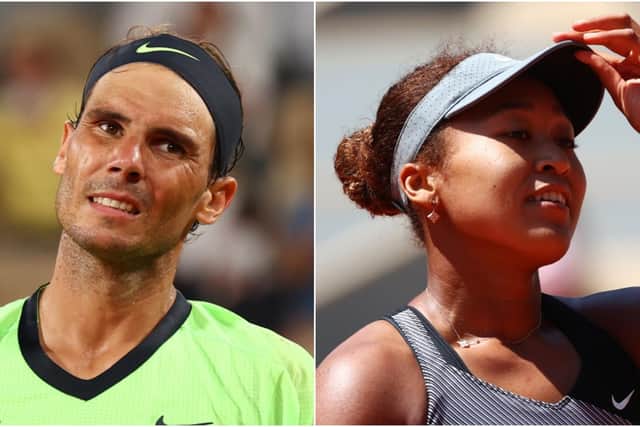 Wimbledon takes a hit: World No.3 Rafael Nadal has withdrawn from the men's tournament while Naomi Osaka, ranked second in the world, has opted not to play in this year's women's championships. (Pic: Getty)