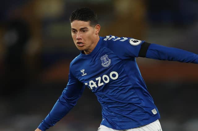 James Rodriguez in action for Everton against Tottenham last season. Picture: Clive Brunskill/Getty Images