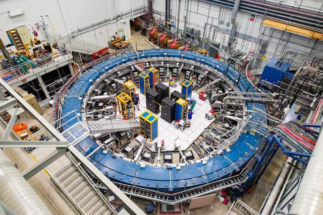 The Muon g-2 ring studies the wobble of muons as they travel through a magnetic field (Photo: Fermilab)