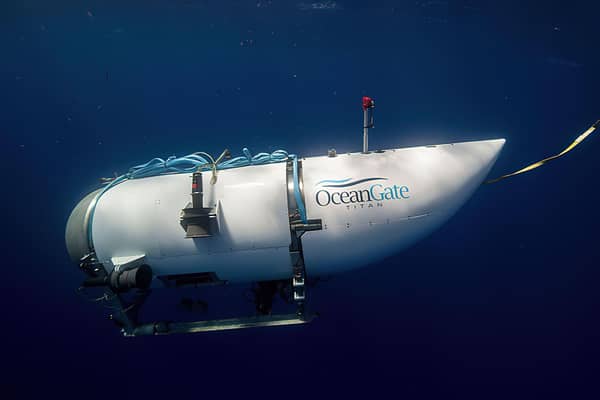 The missing sub is about the size of a Ford Transit van, Steve Aiken said. Photo issued by American Photo Archive of the OceanGate Expeditions submersible vessel named Titan used to visit the wreckage site of the Titanic.Photo: American Photo Archive/Alamy/PA Wire