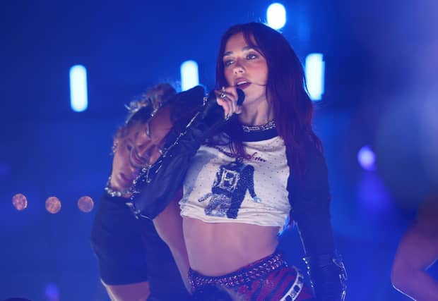 Dua Lipa performs at the Glastonbury Festival