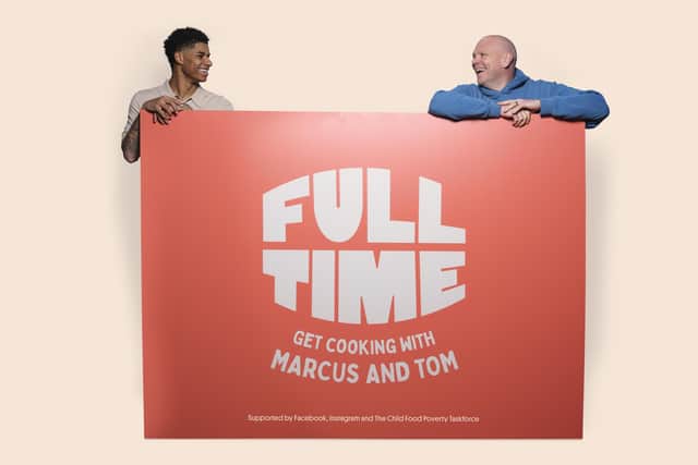 Footballer Marcus Rashford and chef Tom Kerridge have joined forces to offer recipe ideas for low-income families to help tackle food poverty (Gemma Bell and Company/PA).