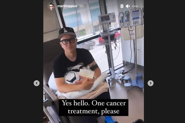 Hoppus posted a snap on his Instagram, as he prepares to undergo further chemotherapy (Picture: Instagram/ Mark Hoppus)