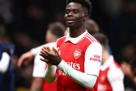 Saka is close to signing a new deal with Arsenal. (Photo by Clive Rose/Getty Images)