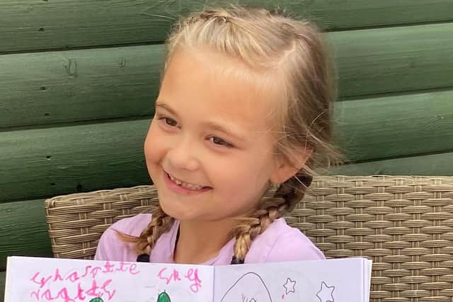Family handout photo issued by Staffordshire Police of six-year-old Sharlotte Naglis who has died after she and her father were struck by a car