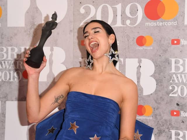 Dua Lipa in the winners room during The Brit Awards 2019 held at The O2 Arena (Photo: Stuart C. Wilson/Getty Images)
