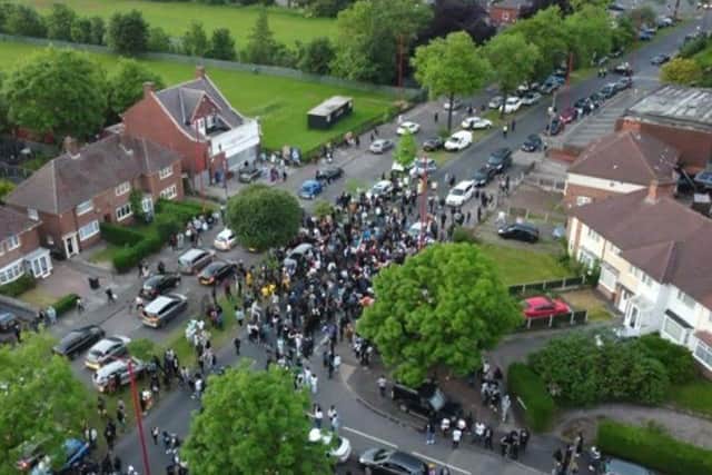 The vigil was held near where Dea-John was killed and was attended by hundreds of grieving mourners (Picture: BBC)