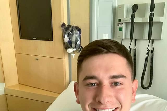 Sam Astley has been hailed a real-life hero for passing up the chance of a lifetime to see the England football team play at Wembley to instead help save a life by donating his stem cells and bone marrow.