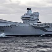 HMS Queen Elizabeth in the North Sea. Picture: AS1 Amber Mayall RAF