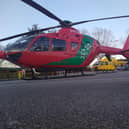 Two air ambulances landed on the nearby Sainsbury’s car park after a teenager was struck by a Range Rover.