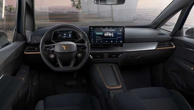 The Cupra Born interior features digital instruments and a 12-inch touchscreen