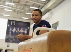 British gymnast Joe Fraser in training during content collection session as part of the Purplebricks Team GB Home Support Campaign.