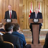 From left, Chief Medical Officer for England Chris Whitty, Prime Minister Boris Johnson and Chief Scientific Adviser Sir Patrick Vallance during a press conference at Downing Street, London, on the government's coronavirus action plan. (Picture: Frank Augstein/PA Wire)