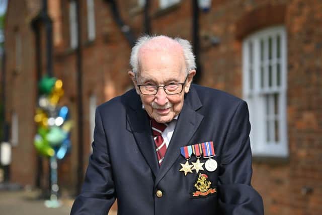 Captain Sir Tom Moore ended up raising almost £33 million for the NHS (Photo: JUSTIN TALLIS/AFP via Getty Images)
