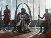 Florence Kasumba as Ayo, Angela Bassett as Ramonda and Danai Gurira as Okoye in Black Panther: Wakanda Forever. PIC: Marvel Studios. © 2022 MARVEL.
