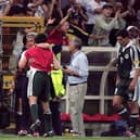 England coach Kevin Keegan consoles the German players after the European Championships 2000 group match at the Stade Communal in Charleroi, Belgium.