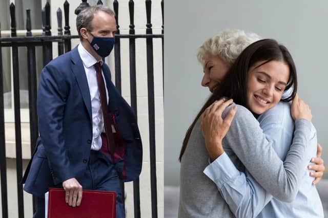 Dominic Raab has said it's not time to hug loved ones just yet (Getty Images/Shutterstock)