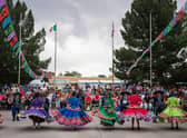 Ballet Folklorico dancers from East Picacho Elementary School perform during the Cinco de Mayo in New Mexico, 2017 (Photo: PAUL RATJE/AFP via Getty Images)