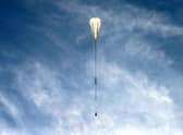 The SuperBIT balloon in flight, above NASA’s Columbia Scientific Balloon Facility, Texas USA