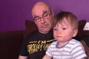 Little Bronson Battersby with his father, Kenneth, who died of a heart attack.