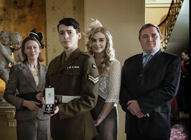 The upcoming feature stars Anthony Boyle as real-life soldier Brian Wood  (C) Expectation TV - Photographer: Sophie Mutevelian