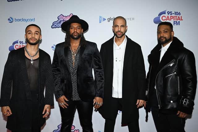 Aston Merrygold, Oritsé Williams, Marvin Humes and JB Gill of JLS. (Pic credit: Kate Green / Getty Images)