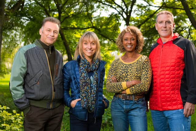 Chris Peckham and Michaela Strachan will be hosting from Wild Ken Hill, a rewilding agriculture project in West Norfolk (C) BBC - Photographer: Jo Charlesworth