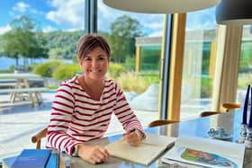 Author Deborah Lyon at work on her debut children’s novel, drawing on her deep love of history and Cumbrian life.