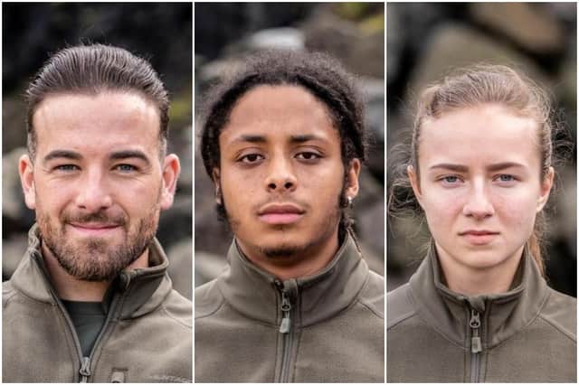 Connor, Kieran and Justine all take on mental and physical challenges as new recruits (Picture: Channel 4)