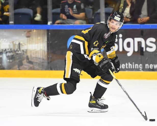 TRAGEDY: Nottingham Panthers' Adam Johnson died after his neck was cut by an opponent's skate during a game against Sheffield Steelers on October 28 at Sheffield's Utilita Arena. Picture courtesy of Panthers' Images/EIHL Media.