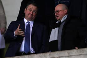 Mike Ashley, owner of Newcastle United, with managing director Lee Charnley.