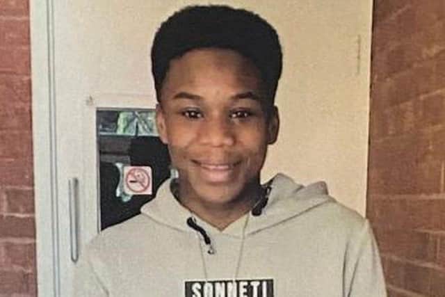 Dea-John, 14, died of a stab wound to his chest - he had been chased before being stabbed after leaving home to play football with friends (Picture: Family handout)
