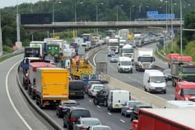 There are huge tailbacks because of the M62 closure