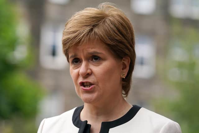 Scotland's First Minister Nicola Sturgeon gave an update on Covid. (Photo by Andrew Milligan / POOL / AFP)