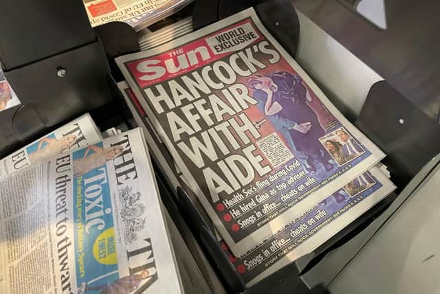 The Sun got an exclusive on Matt Hancock's affair with his adviser Gina Coladangelo  (Photo by Dan Kitwood/Getty Images)